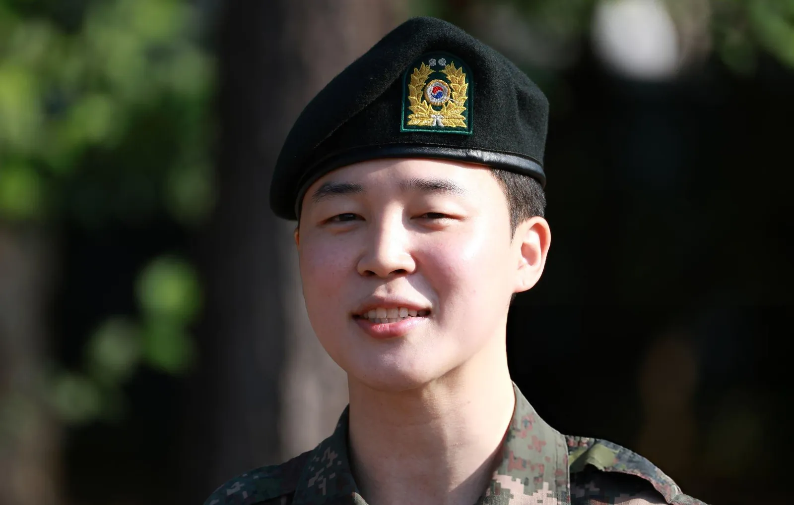 Jimin of BTS attends a military discharge ceremony held at Yeoncheon Public Stadium in Yeoncheon-gun in Chuncheon, South Korea.